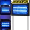 Solar Mosquito Bug Zapper Outdoor 4500V Waterproof Rechargeable 1/2 Acre Coverage