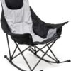 Oversized Rocking Camping Chair Padded High Back Portable Outdoor Recliner Heavy Duty