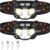 Rechargeable LED Headlamp Flashlight Waterproof Motion Sensor Outdoor Light Set