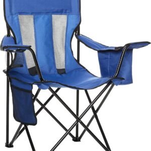 Folding Mesh Camping Chair with Cup Holder Cooler Pocket Portable Outdoor Seat
