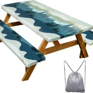 Waterproof Picnic Table Cover Set with Bench Covers Outdoor Camping Essentials