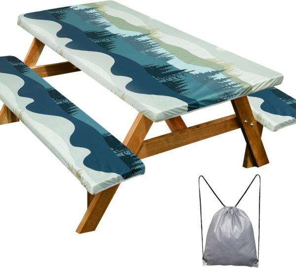 Waterproof Picnic Table Cover Set with Bench Covers Outdoor Camping Essentials
