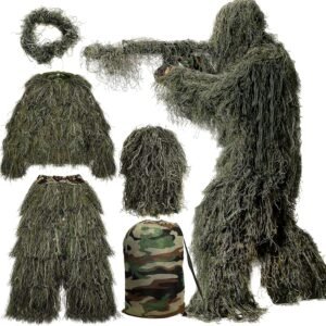 2 5 Piece 3D Ghillie Suit Set for Hunting Concealment Outdoor Activities