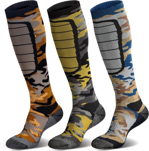 Thermal Merino Wool Knee High Ski Socks for Winter Sports and Outdoor Activities