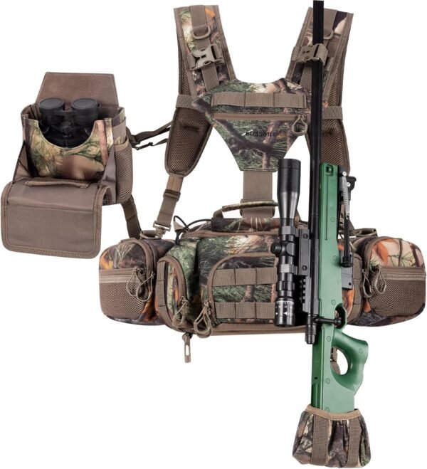 2 Hunting Backpack with Fanny Pack Harness and Binocular Storage System for Outdoor Gear
