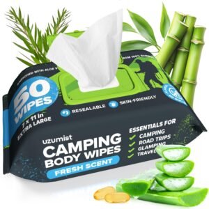 XL Camping Body Wipes No Rinse Disposable Shower Cleansing Cloths