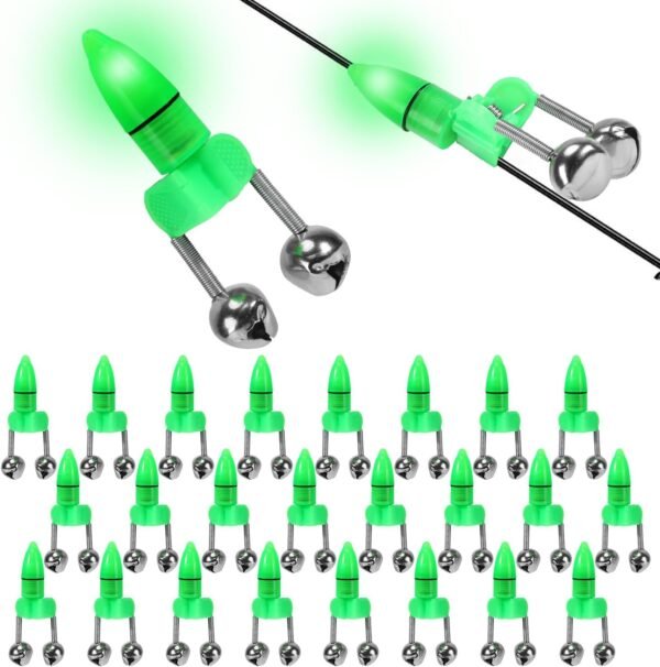 LED Fishing Bite Alarm Bells with Tip Lights Night Fishing Alerts