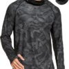 2 Men Hooded UPF50 Sun Protection Fishing Shirt Long Sleeve Rash Guard Cooling
