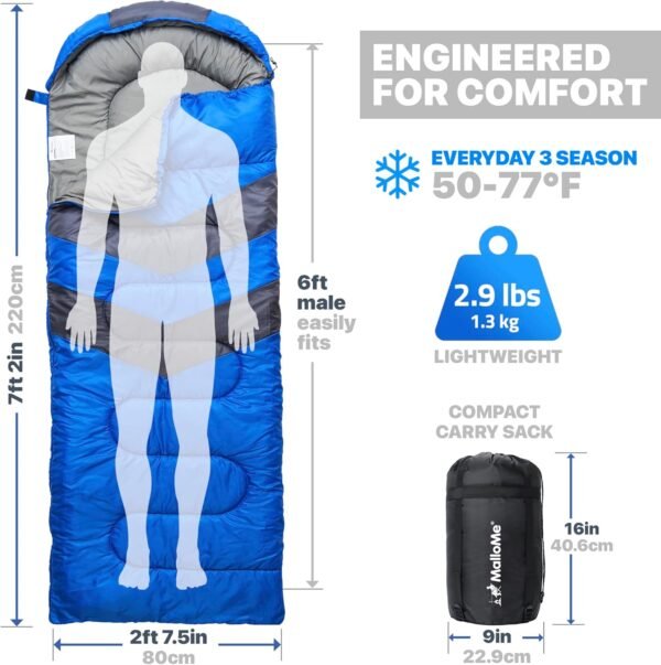 Lightweight Cold Weather Sleeping Bag for Kids and Adults Camping Outdoor