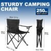 3 Portable Foldable Camping Chairs Lightweight Outdoor Seating Set for Adults