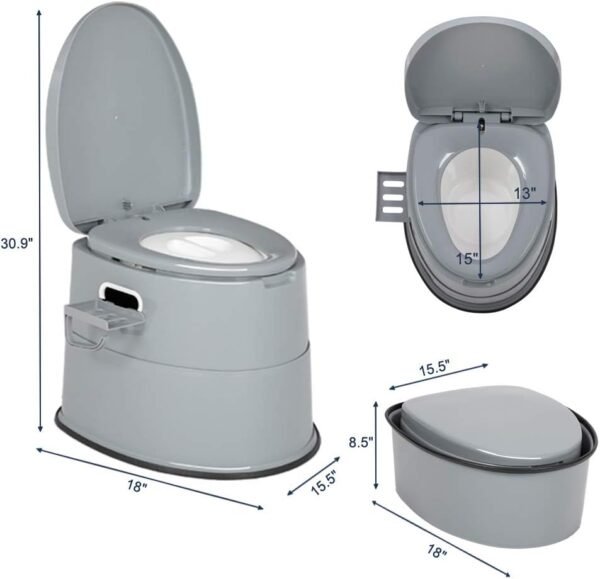 Portable Camping Toilet Detachable Bucket Lightweight Compact Outdoor Emergency Commode