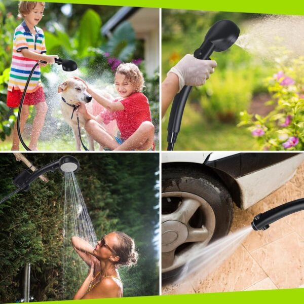 3 Portable Camping Shower Rechargeable 6000mAh LED Display Outdoor Pump IPX7 Waterproof
