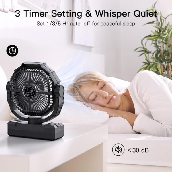 3 in 1 Portable Camping Fan Rechargeable 24000mAh LED Light Remote Outdoor