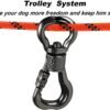 3 Dog Tie Out Cable 50ft Portable Overhead Trolley System for Large Dogs Outdoor Camping