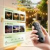 52FT Waterproof Solar String Lights LED Outdoor Patio Dimmable Remote USB Camping Lights