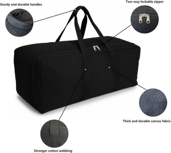 Heavy Duty Canvas Travel Duffle Bag Large Camping Storage Carrier
