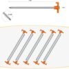Camping Tent Stakes 7.1 Inch Non Rust Metal Ground Pegs Heavy Duty Orange 12 Pack