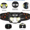 Rechargeable LED Headlamp Flashlight Waterproof Motion Sensor Outdoor Light Set