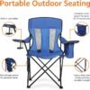 Folding Mesh Camping Chair with Cup Holder Cooler Pocket Portable Outdoor Seat