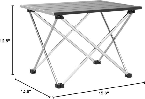 Portable Folding Camping Table Aluminum Top Lightweight Outdoor Beach Picnic Table Black