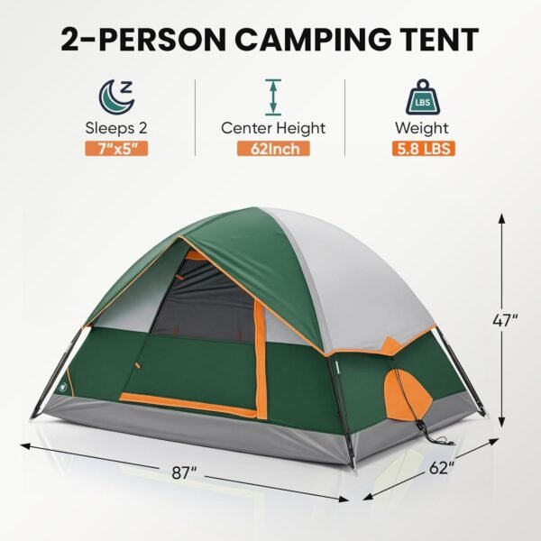 Waterproof Windproof Dome Camping Tent 2-8 Person Quick Setup Family Outdoor Shelter