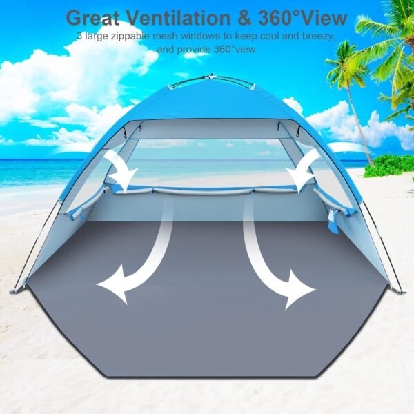 Beach Sun Shelter Tent UPF 50+ Lightweight Portable Canopy Cabana Outdoor Shade