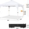 10x10 Pop Up Canopy Tent Instant Outdoor Sun Shelter with Wheeled Bag Stakes and Ropes White