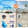 Beach Tent 10x10 FT UPF50+ Windproof Sun Shelter Outdoor Canopy with Sandbags Sky Blue