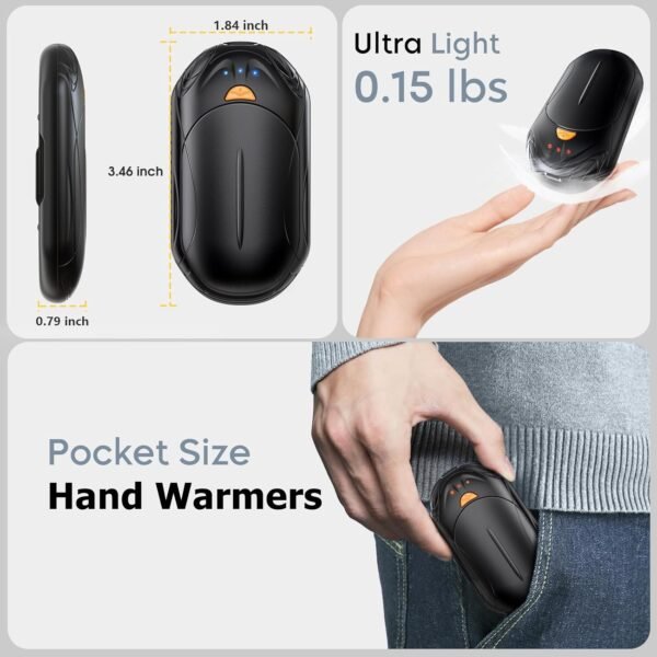 Portable Rechargeable Hand Warmers Two Pack with Smart Heating Technology