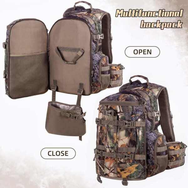 Large Camouflage Hunting Backpack with Rifle Bow Storage Outdoor Gear