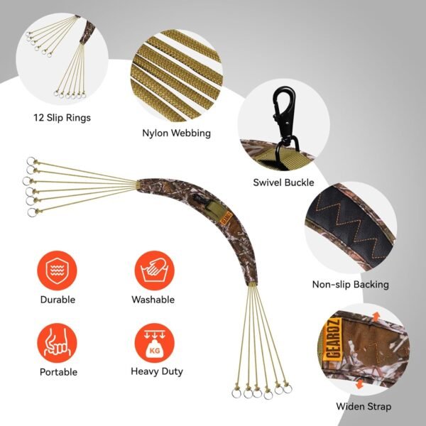Lightweight Duck Carrier Lanyard with 12 Slip Rings for Hunting
