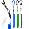 Heavy Duty Coiled Kayak Leash Fishing Rod Paddle Tether Accessories