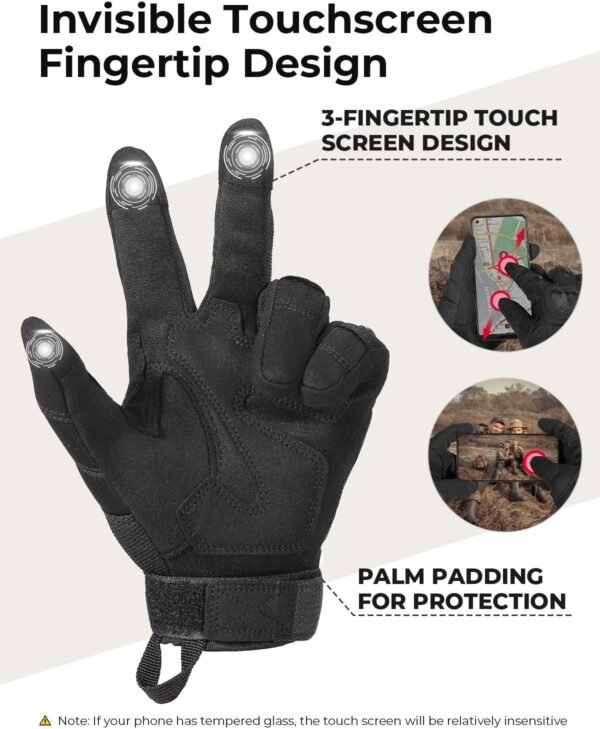 3 Tactical Motorcycle Gloves with Hard Shell Touchscreen Protective Sports Gloves