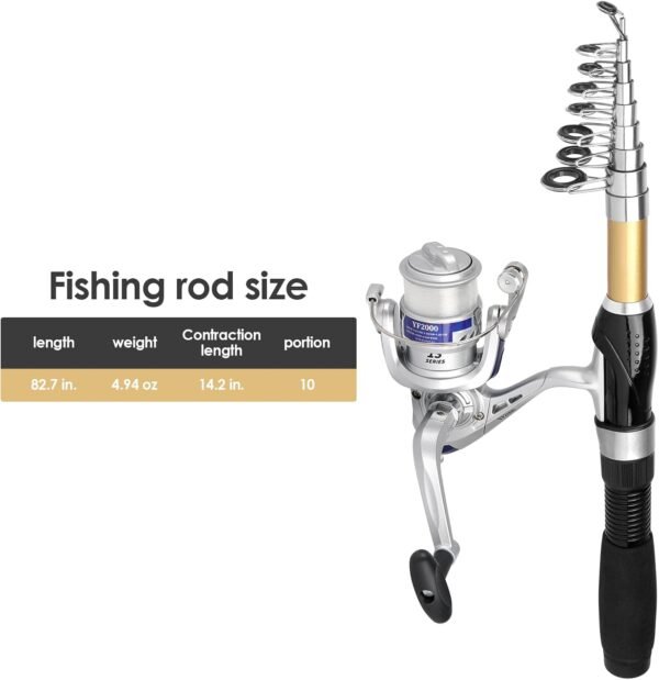 Portable Telescopic Fishing Rod Reel Combo Kit with Carrying Bag Accessories