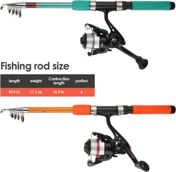 Telescopic Fishing Rod Reel Combo Kit with Tackle Bag Accessories