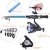 Kids Telescopic Fishing Rod Reel Combo Kit with Carrying Bag Accessories