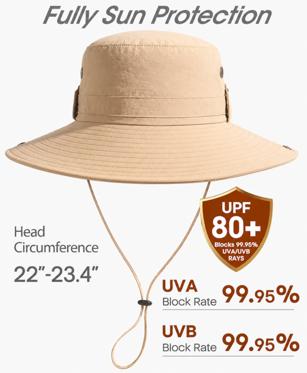 Sun Protection Wide Brim Outdoor Fishing Hat Foldable UV Shield Summer Cap