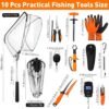 Fishing Tool Kit with Pliers Knife Scale Gripper Gloves Accessories Set