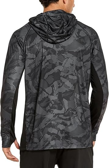 3 Men Hooded UPF50 Sun Protection Fishing Shirt Long Sleeve Rash Guard Cooling