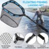 Floating Fishing Landing Net Rubber Coated Foldable Kayak Salmon Bass