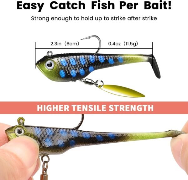 Fishing Soft Swimbaits with BKK Hooks Vibrating Sinking Lures Bass Trout Crappie Walleye