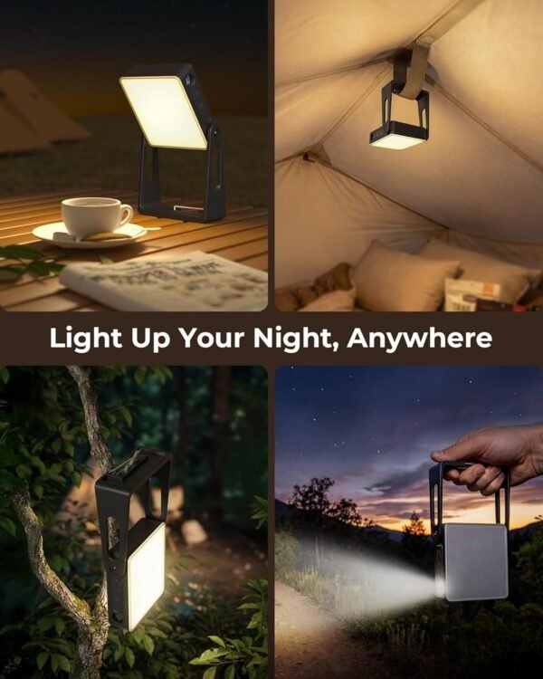 Rechargeable LED Camping Lanterns Dimmable Emergency Flashlight Lights Two Pack