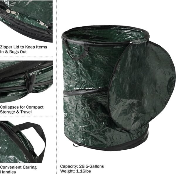 29.5 Gallon Collapsible Pop Up Outdoor Trash Can Camping Storage