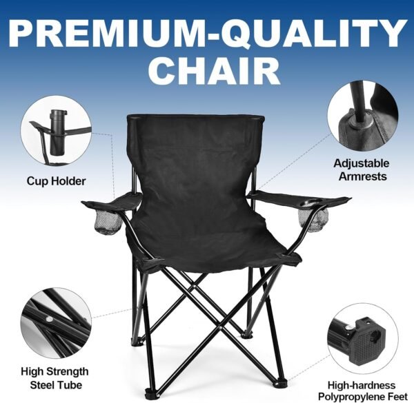4 Portable Foldable Camping Chairs Lightweight Outdoor Seating Set for Adults