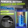 4 Portable Camping Shower Rechargeable 6000mAh LED Display Outdoor Pump IPX7 Waterproof