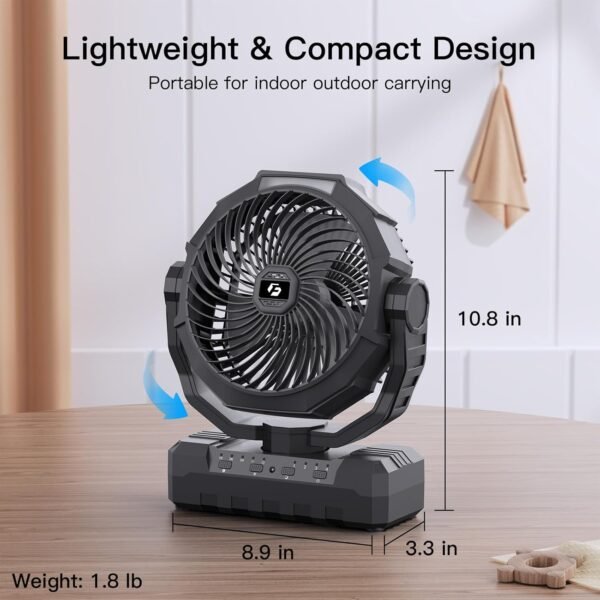 3 in 1 Portable Camping Fan Rechargeable 24000mAh LED Light Remote Outdoor