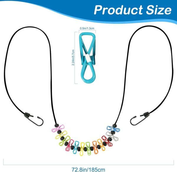 Retractable Portable Clothesline with Clips Travel Outdoor Indoor Laundry Drying Rope