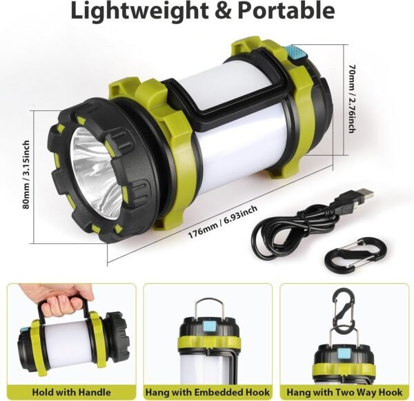 2 Pack Rechargeable LED Camping Lantern 1000LM Waterproof Emergency Outdoor Light