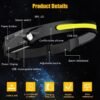 2 Pack Rechargeable Headlamp 230° Wide Beam Motion Sensor Waterproof LED Light