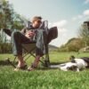 Oversized Rocking Camping Chair Padded High Back Portable Outdoor Recliner Heavy Duty